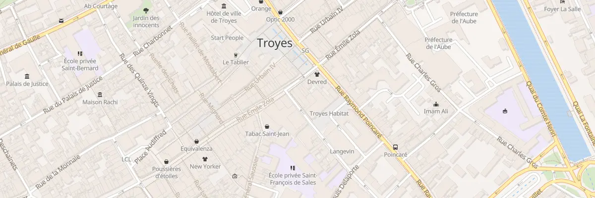 Plan du 61 Rue Emile Zola à Troyes