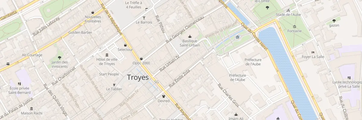 Plan du 22 Rue Emile Zola à Troyes