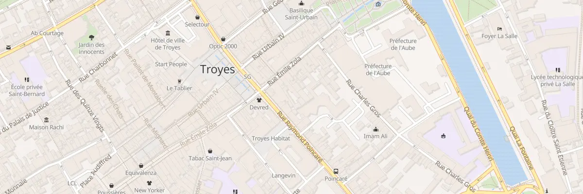 Plan du 33 Rue Emile Zola à Troyes