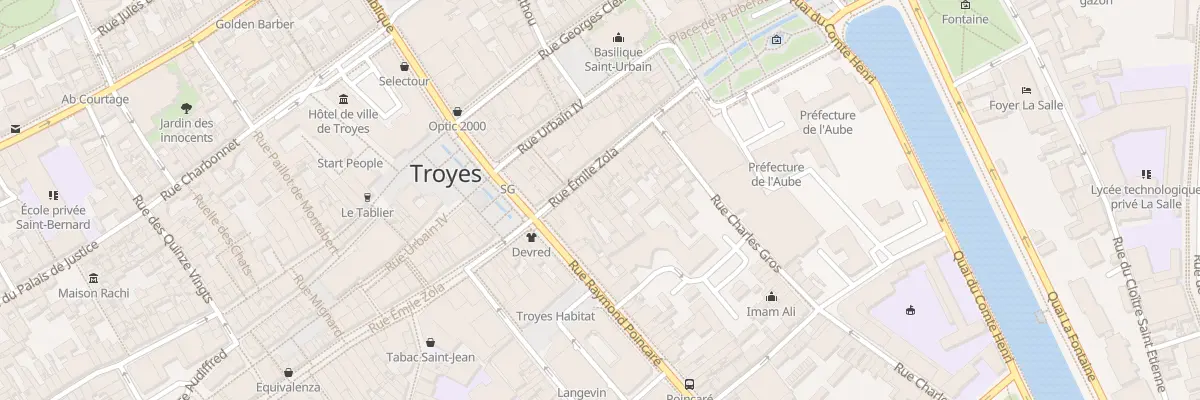 Plan du 27 Rue Emile Zola à Troyes