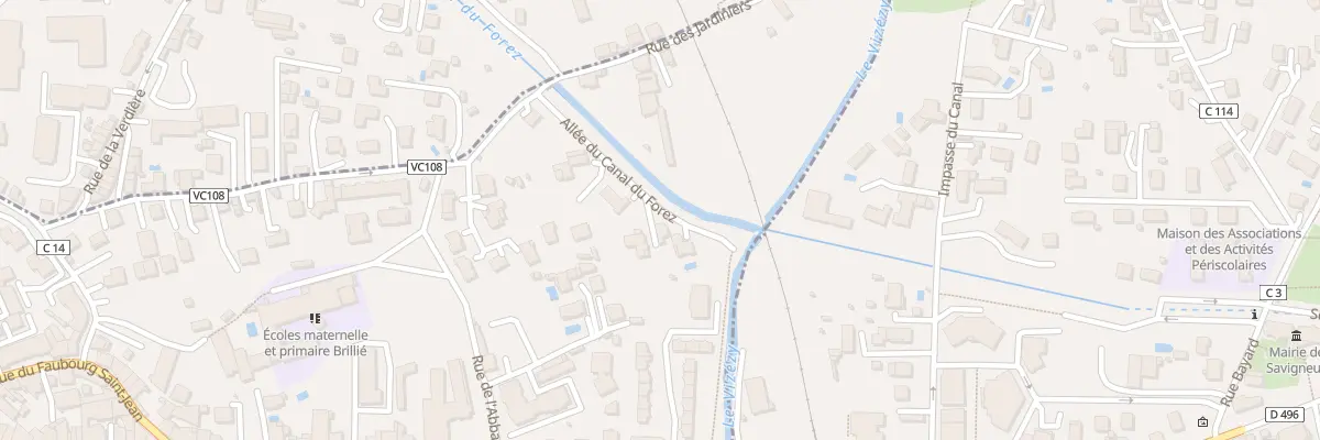 Plan du 20B All du Canal du Forez à Montbrison