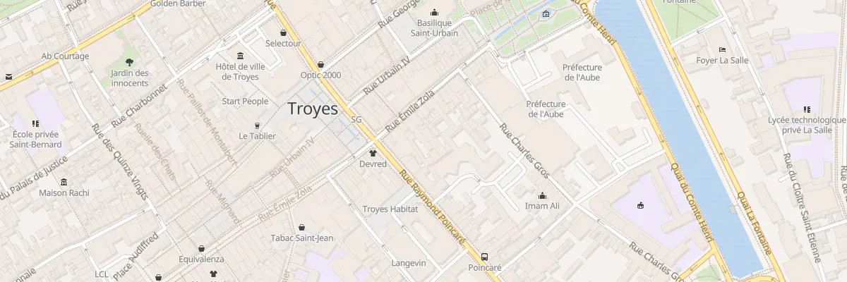 Plan du 31 Rue Emile Zola à Troyes