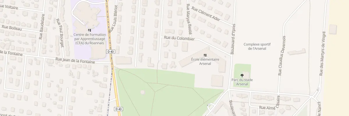 Plan du 12 Bd Hélène Boucher à Roanne