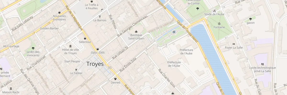 Plan du 8 Rue Emile Zola à Troyes