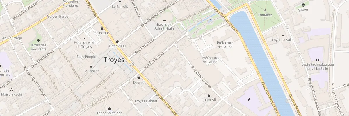 Plan du 13 Rue Emile Zola à Troyes