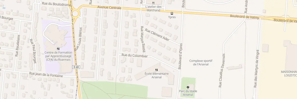 Plan du 12 Rue du Colombier à Roanne