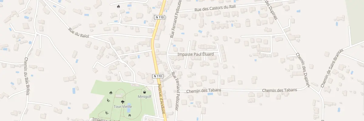 Plan du 8 Imp Paul Eluard à Alès