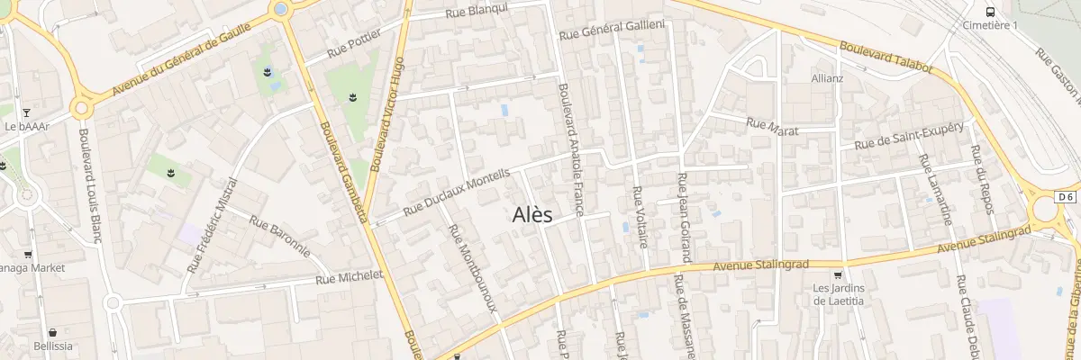 Plan du 2 Rue Camille Pelletan à Alès