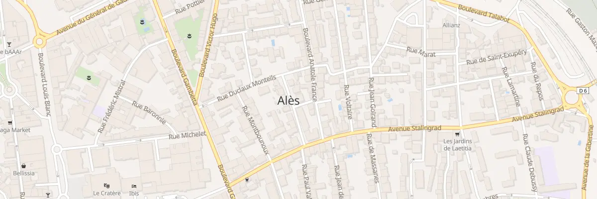 Plan du 6 Rue Camille Pelletan à Alès
