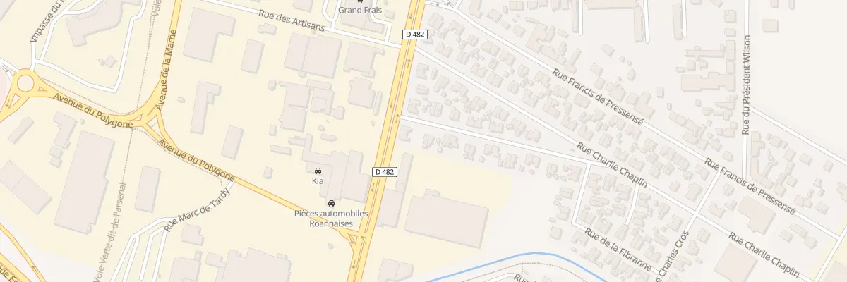 Plan du 2 Rue Edouard Aubert à Roanne