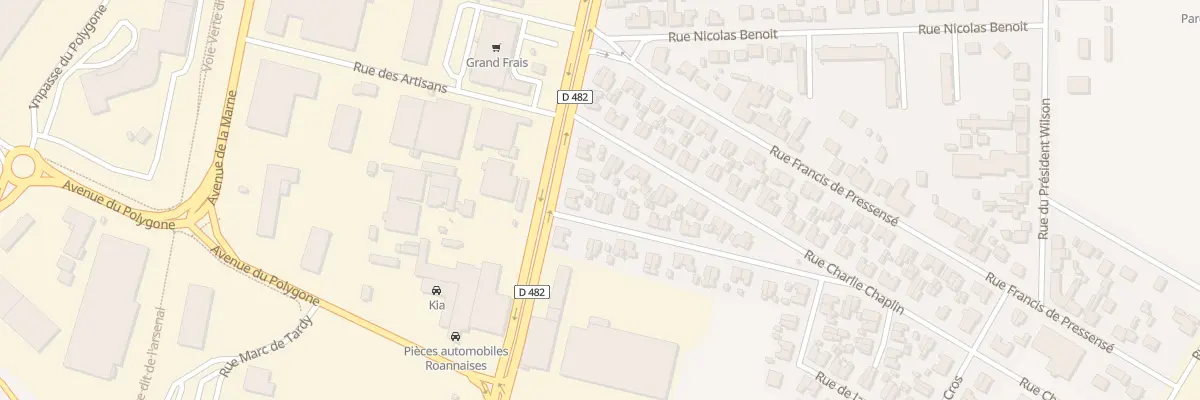 Plan du 1 Rue Edouard Aubert à Roanne