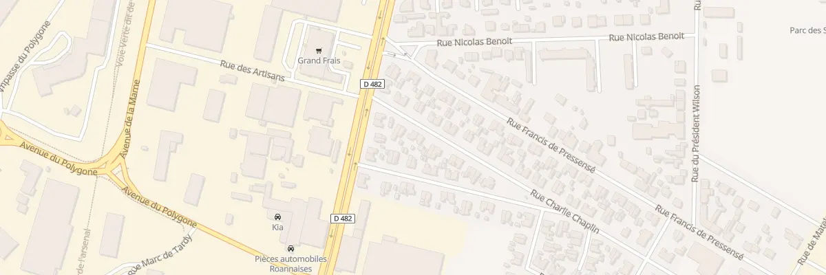 Plan du 6 Rue Charlie Chaplin à Roanne