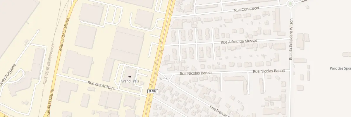Plan du 2T Rue Alfred de Musset à Roanne