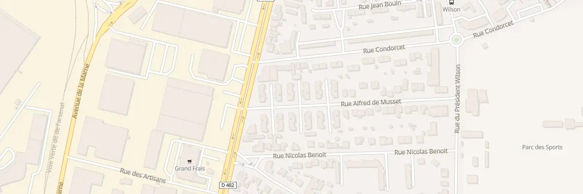 Plan du 5 Rue Alfred de Musset à Roanne