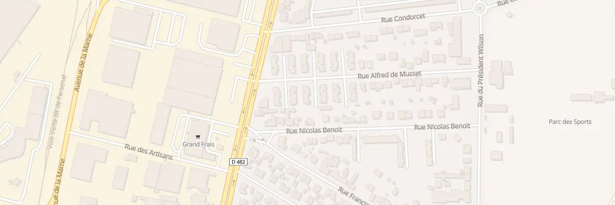 Plan du 6T Rue Alfred de Musset à Roanne