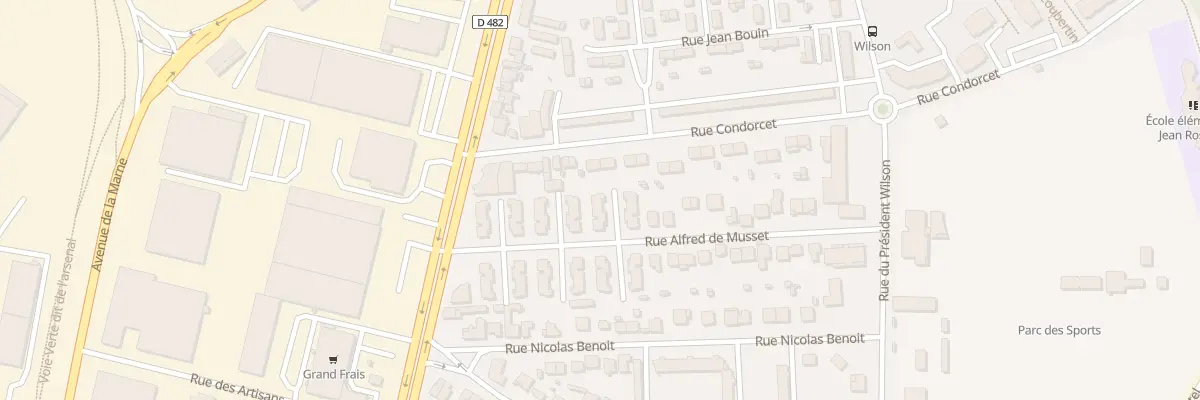 Plan du 9T Rue Alfred de Musset à Roanne