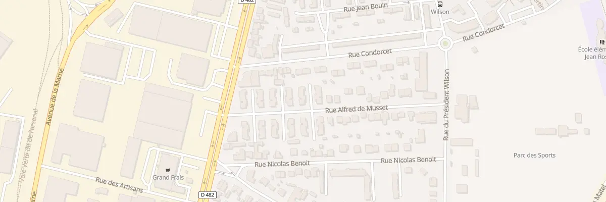 Plan du 9 Rue Alfred de Musset à Roanne
