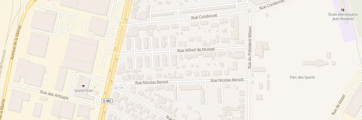 Plan du 14 Rue Alfred de Musset à Roanne