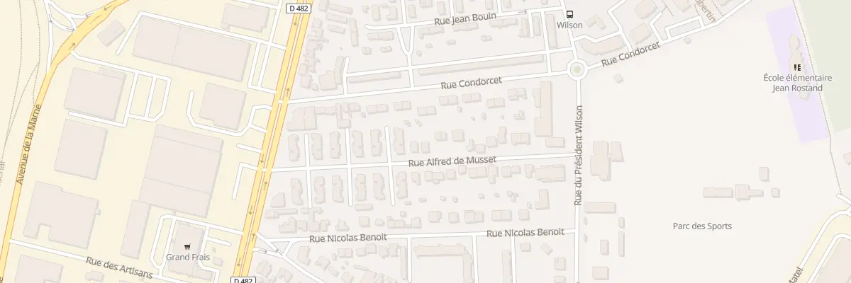Plan du 15 Rue Alfred de Musset à Roanne
