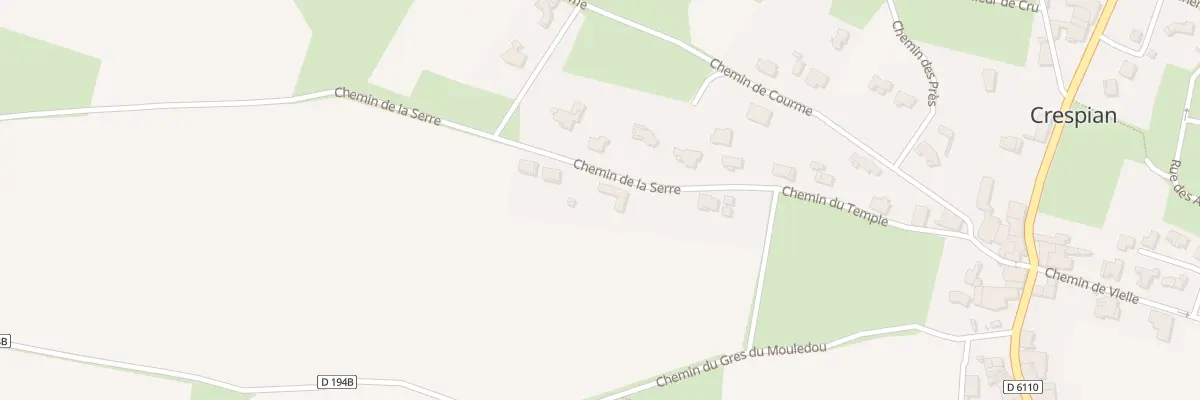 Plan du 5254 Che du Temple à Crespian