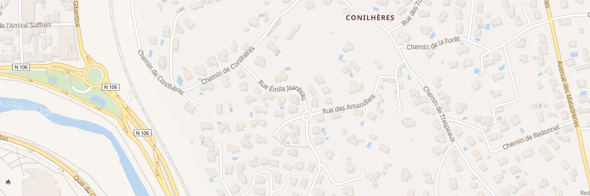 Plan du 152 Rue Emile Jeanbrau à Alès