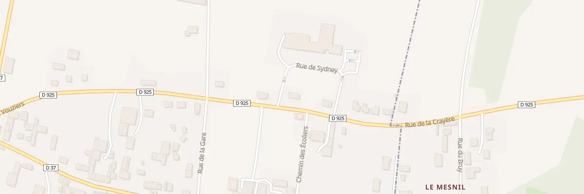 Plan de Rte de Vouziers à Poilcourt-Sydney
