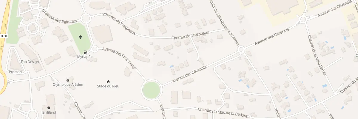 Plan du 2104 Che de Trespeaux à Alès