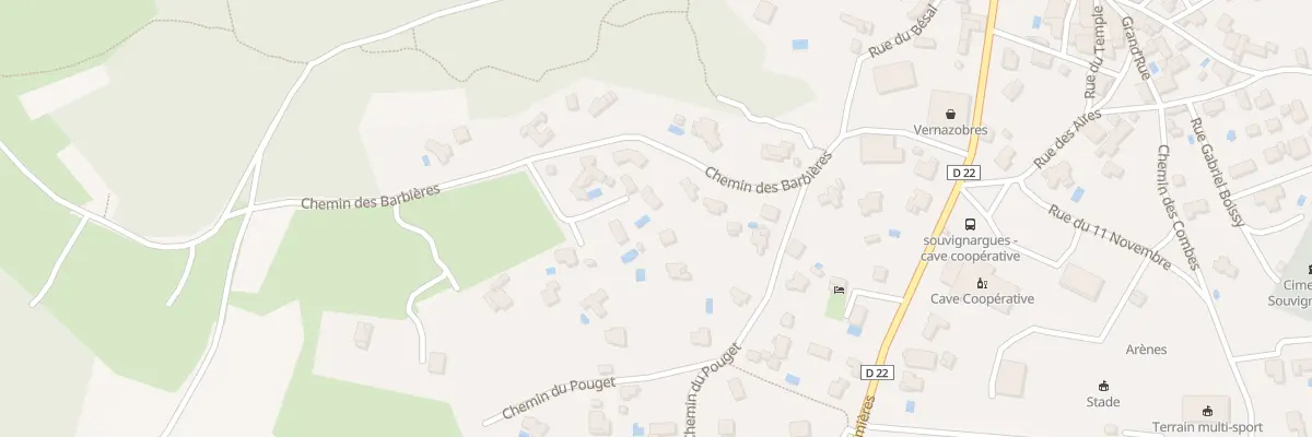 Plan du 209 Che des Barbières à Souvignargues