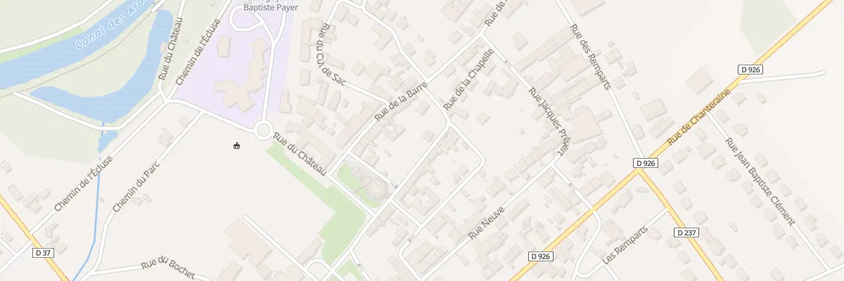 Plan de la Rue de Bignicourt à Asfeld