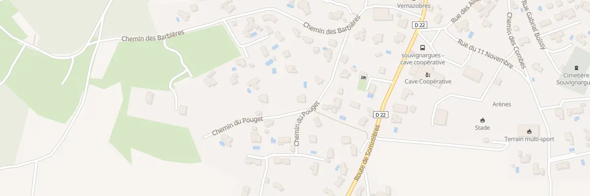 Plan du 196 Che du Pouget à Souvignargues
