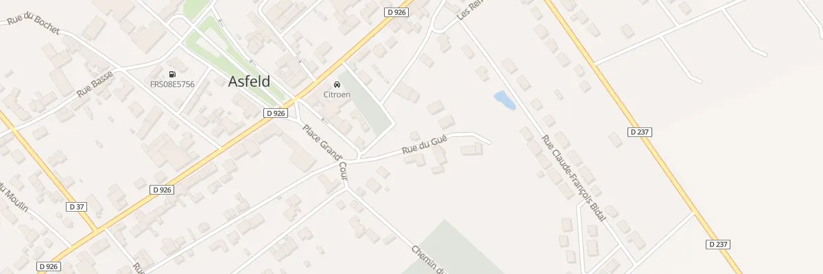 Plan de la Rue du Gué à Asfeld