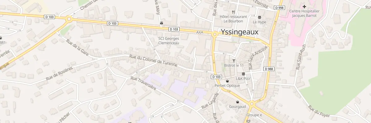 Plan du 28 Rue du Colonel de Turenne à Yssingeaux