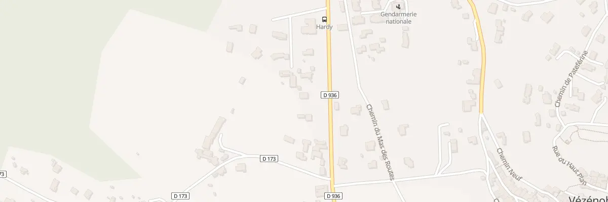 Plan du 1404 Ancienne Rte de Nimes D936 à Vézénobres