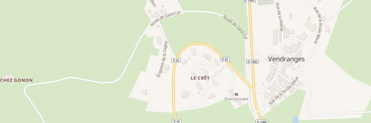 Plan du 279 Rte de Saint Priest à Vendranges