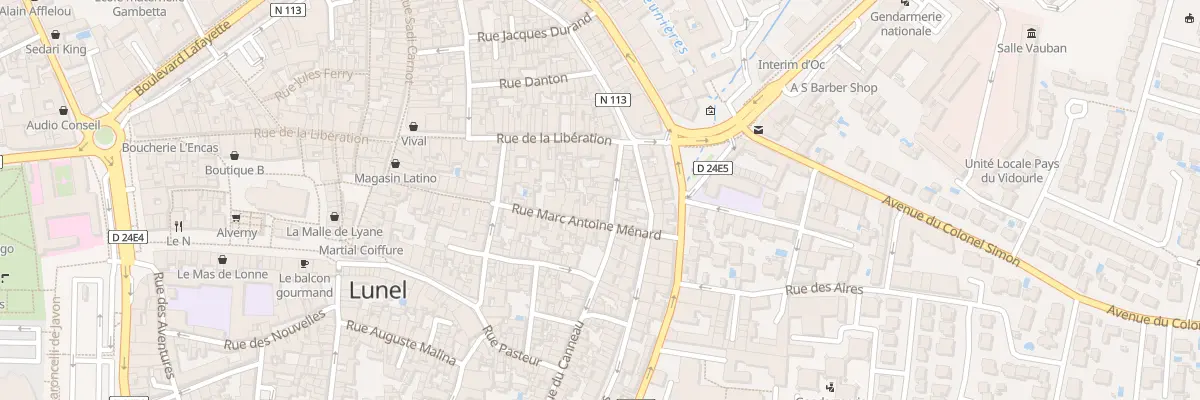 Plan du 16 Rue Chevalier de la Barre à Lunel