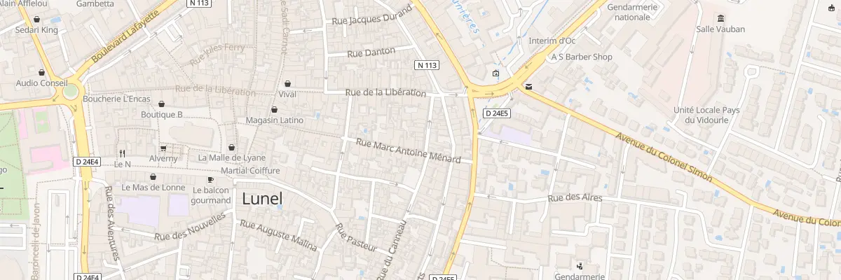 Plan du 14 Rue Chevalier de la Barre à Lunel