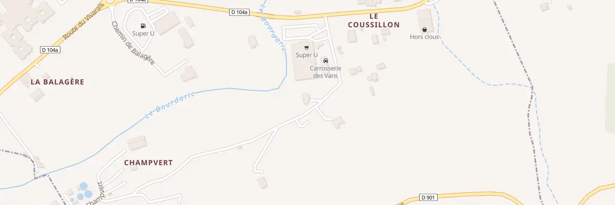 Plan du 5532 Coussillon à Chambonas