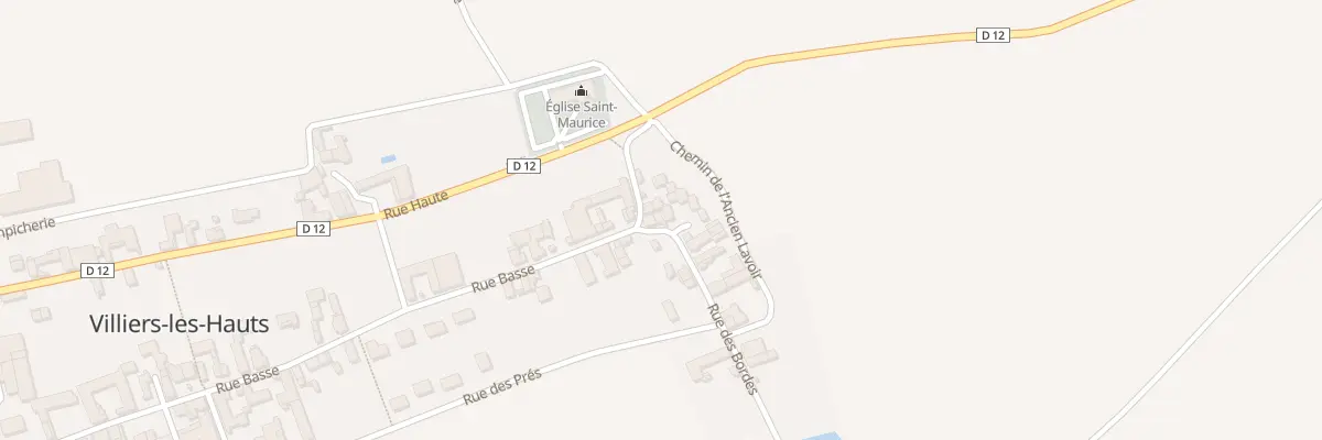 Plan du 1 Rue des Bordes à Villiers-les-Hauts