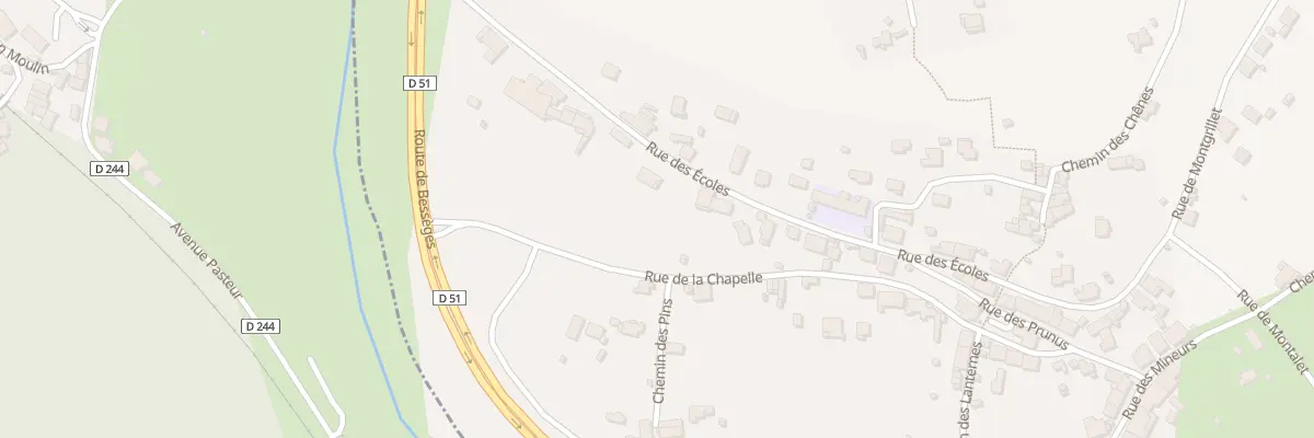 Plan du 198 Rue des Ecoles à Meyrannes
