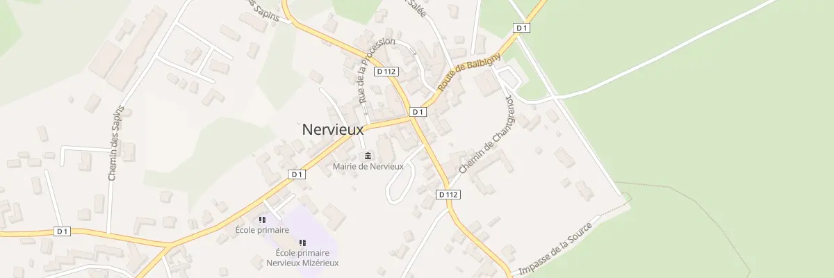 Plan du 4 Rte de Mizérieux à Nervieux