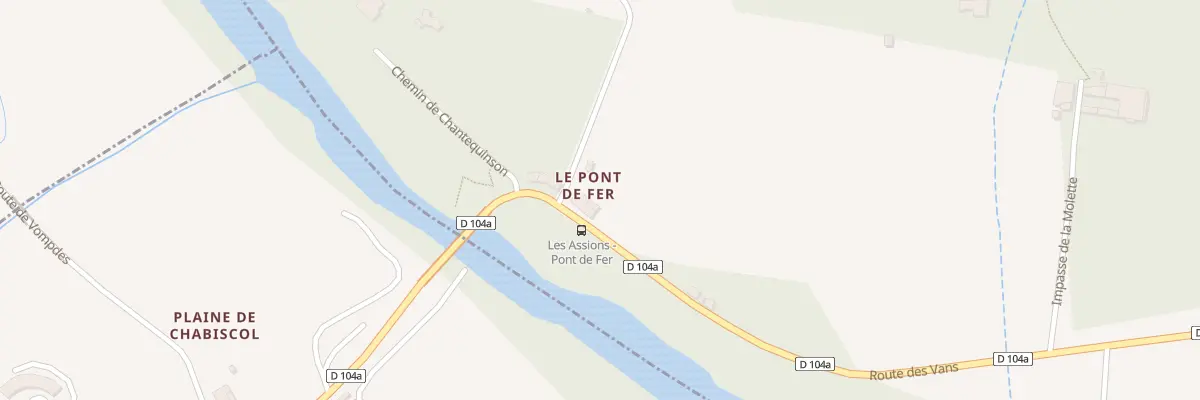 Plan du Pont de Fer aux Assions