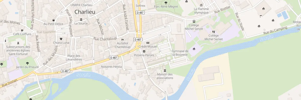 Plan de la Rue du Pont de Pierre à Charlieu