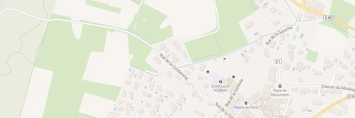 Plan du 1 Rue Jacques Brel à Fons