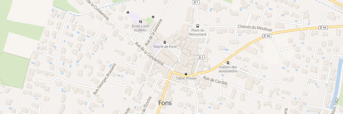 Plan du 2 Rue des Metiers à Fons