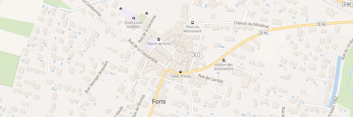 Plan du 1 Rue du Four à Fons
