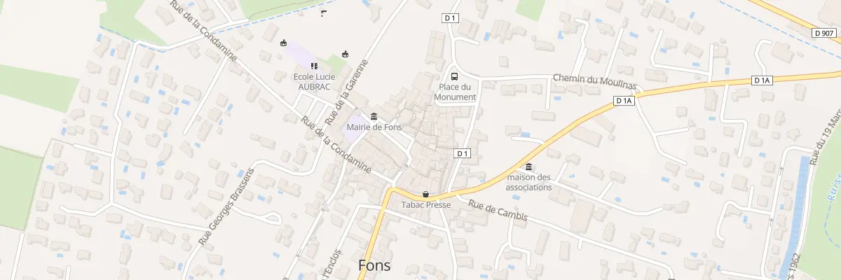 Plan du 1 Rue des Tonneliers à Fons