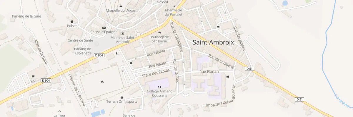 Plan du 1 Rue Haute à Saint-Ambroix
