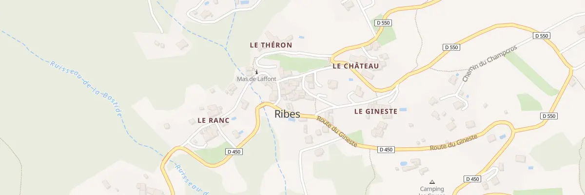 Plan du 40 Pas du Mas de Laffont à Ribes