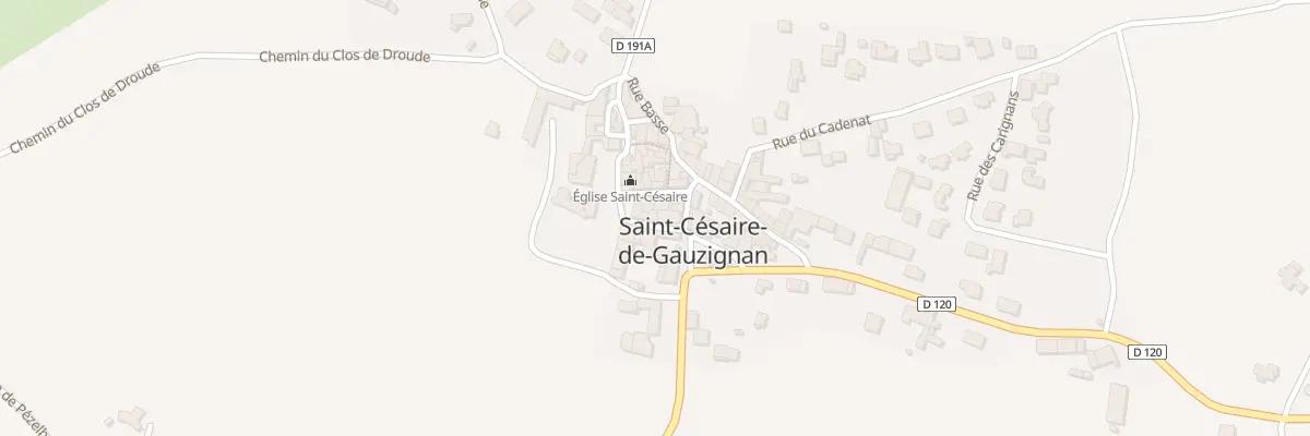 Plan de la Grande Rue à Saint-Césaire-de-Gauzignan