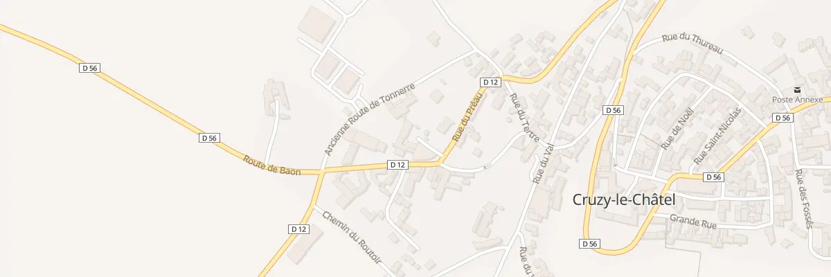 Plan du 10 Rue du Preau à Cruzy-le-Châtel